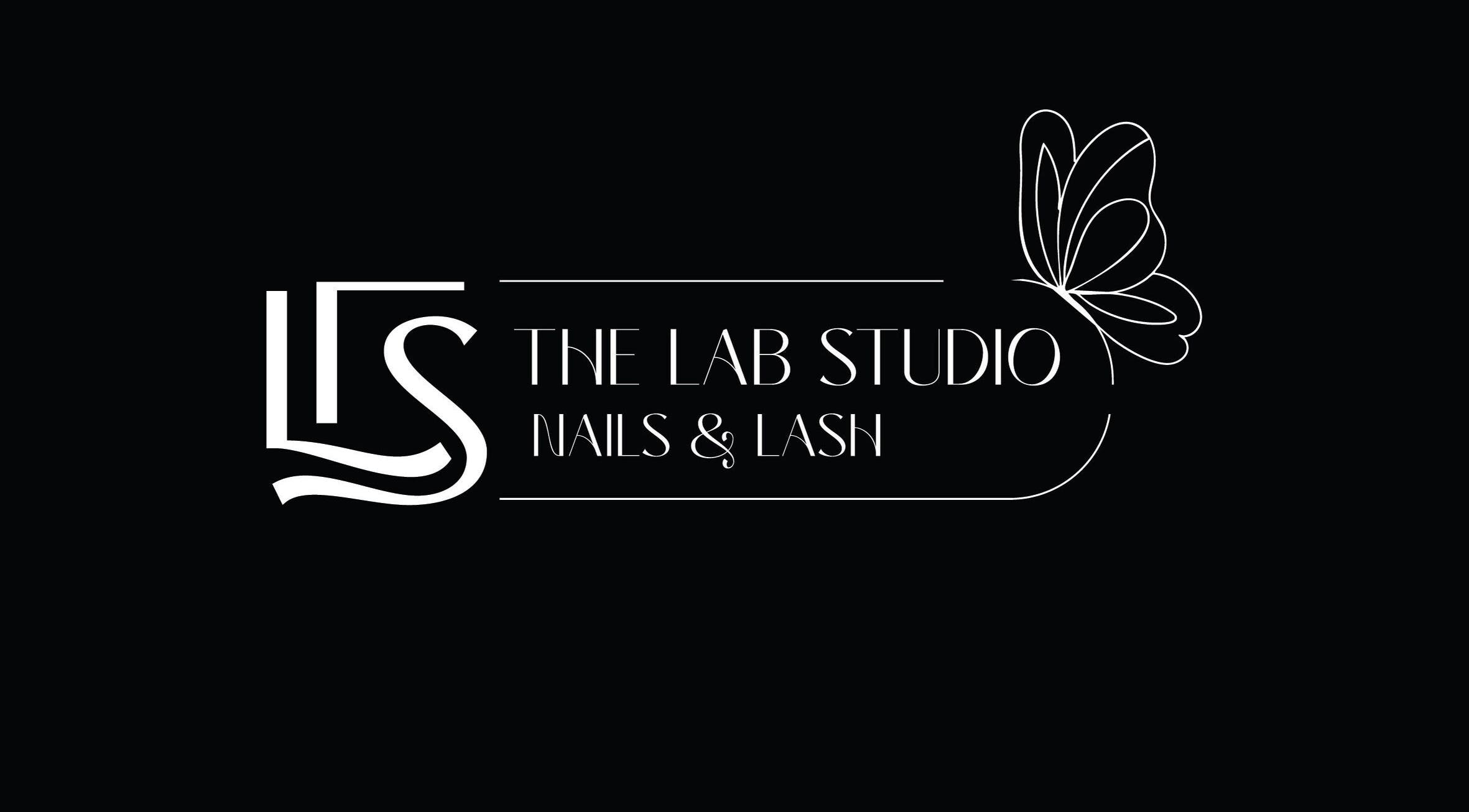Logo of The Lab Studio Nails & Lash in Washington Township, Ohio, US with elegant butterfly design.