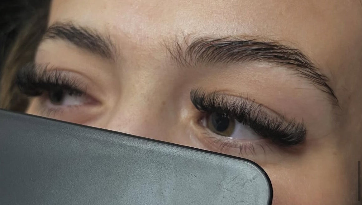 Close-up of perfectly styled lashes at Paulinalashes, Perth, Scotland, GB.