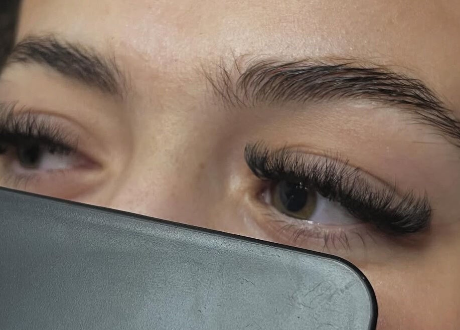 Close-up of perfectly styled lashes at Paulinalashes, Perth, Scotland, GB.