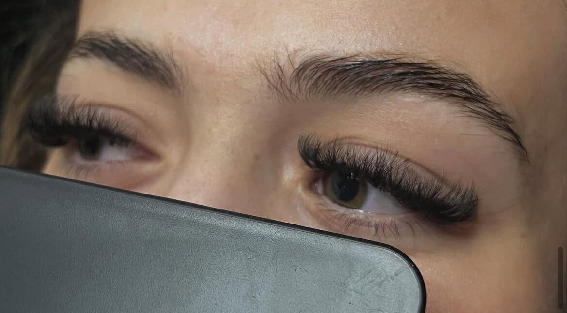 Close-up of perfectly styled lashes at Paulinalashes, Perth, Scotland, GB.