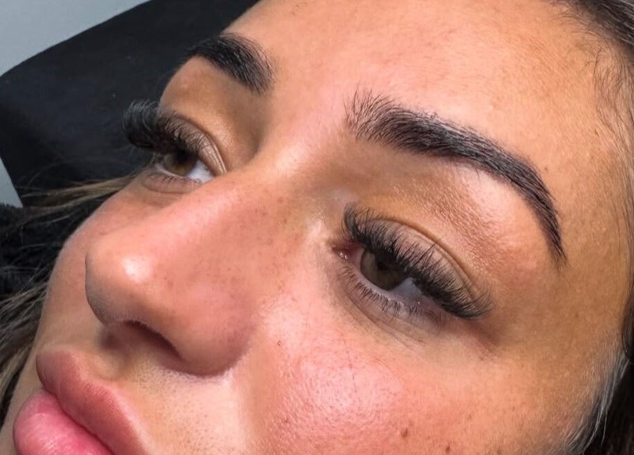 Close-up of eyelash extensions at Paulinalashes, Perth, Scotland, GB enhancing natural beauty.