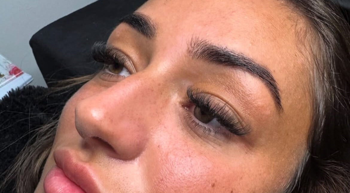Close-up of eyelash extensions at Paulinalashes, Perth, Scotland, GB enhancing natural beauty.