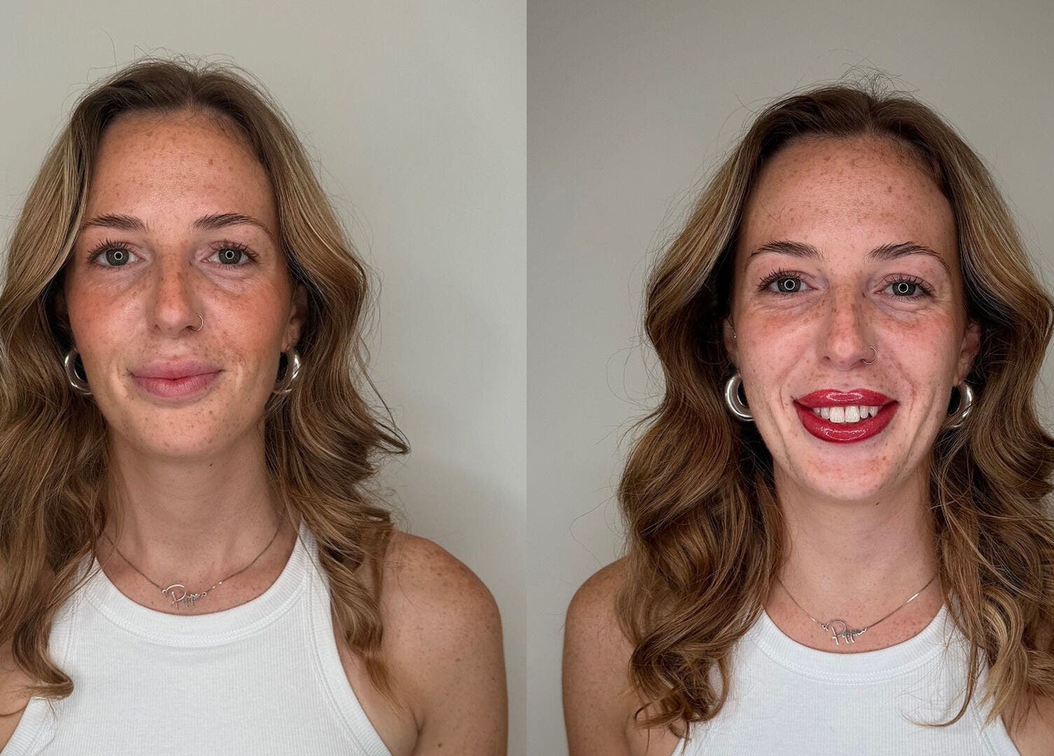 Natural Pmu beauty enhancement before and after, London, England, GB.
