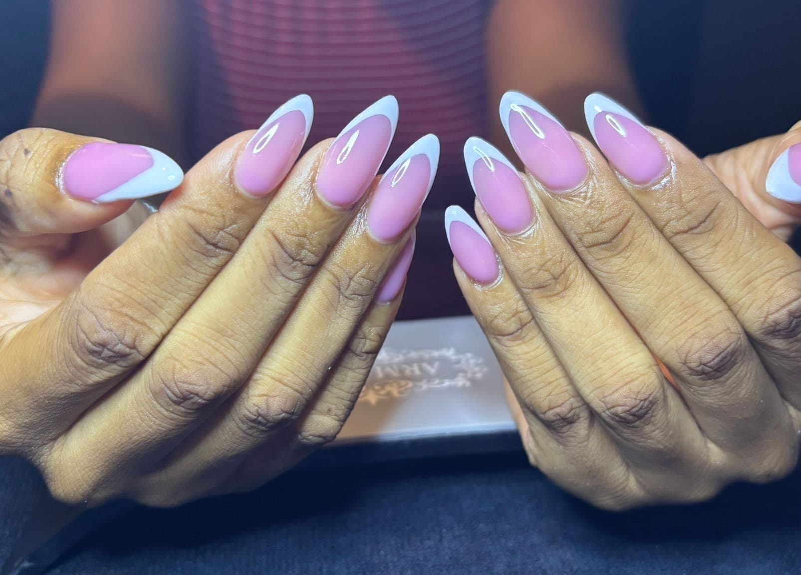 Elegant pastel nails at STUDIO 10, FREEPORT, Grand Bahama, BS, showcasing artistic nail design.