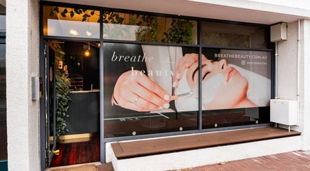 Breathe Beauty entrance in Wembley, Western Australia, showcasing a serene spa atmosphere.
