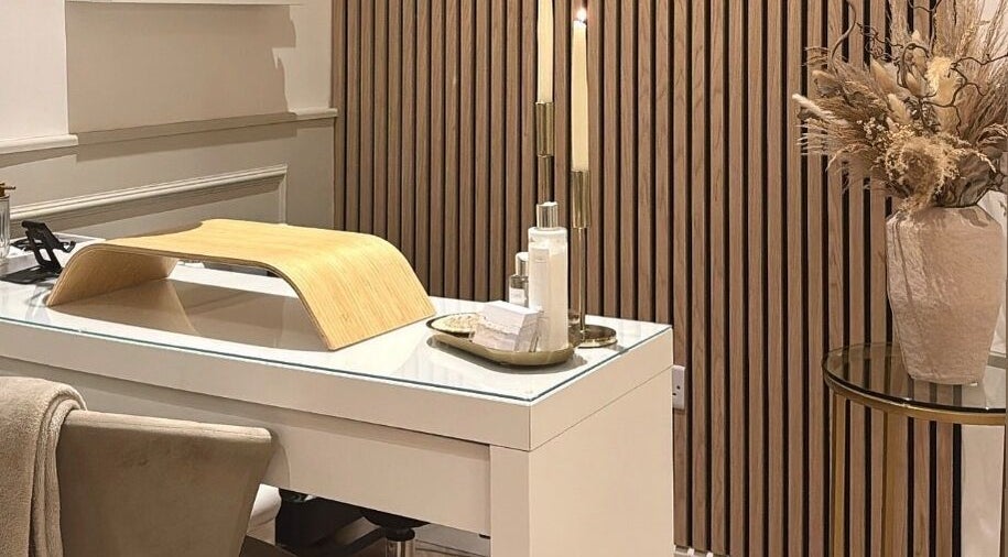 Elegant nail station at JAYA Beauty, Horbury Bridge, England, GB with chic decor and stylish accents.