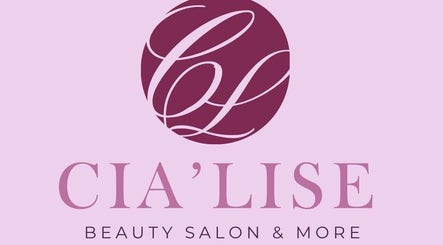 Logo de Cia’lise BeautySalon & more en Willemstad, CW sobre fondo rosa claro.