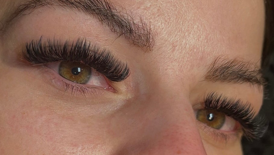 Close-up of extended eyelashes at Cherry Lashes|Brows by Anna Dunlop, Ayr, Scotland, GB.