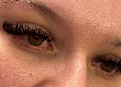 Close-up of elegant eyelash extensions at Cherry Lashes|Brows by Anna Dunlop, Ayr, Scotland, GB.