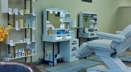 Elegant beauty station at Angelite Esthetics, Toronto, Ontario, CA showcasing modern equipment and products.