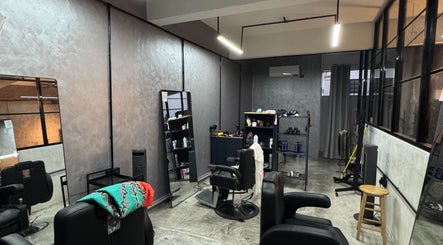 Modern barber interior at Brew&Groom (Barber & Coffee Gombak), Kuala Lumpur, Wilayah Persekutuan Kuala Lumpur, MY.