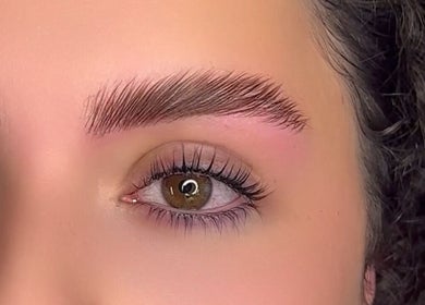 Close-up of expertly styled eyebrows at Lash J Kreation, Cork, County Cork, IE.