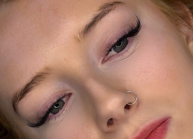 Close-up of stylish false eyelashes at Lash J Kreation, Cork, County Cork, IE, highlighting beauty treatment.