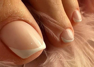 Beautiful French pedicure at TyNails by Tatiana Samson in Portsmouth, England, GB, featuring elegant nail design.