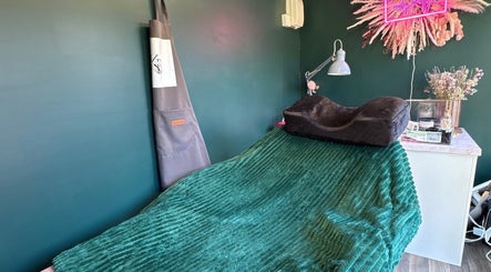 Relaxing beauty treatment area at KB Nails Beauty, Purbrook, England, GB with cozy decor.