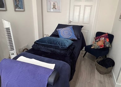 Relaxing therapy room at Natural Balance Holistic Therapy, Allerton Bywater, England, GB.
