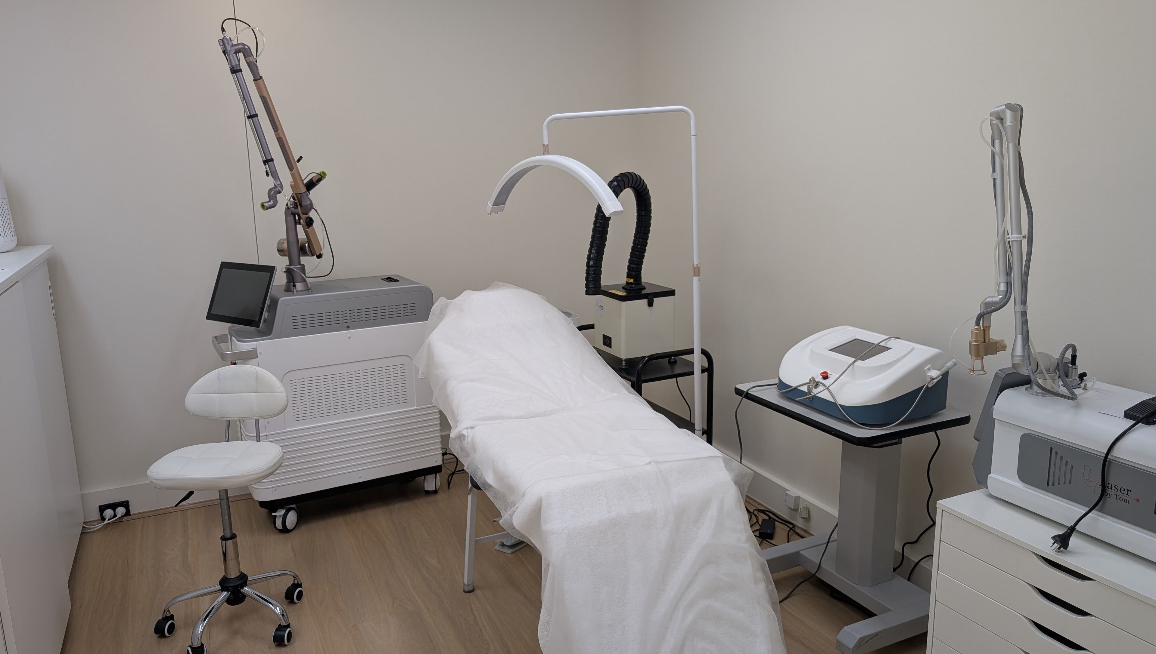 Modern laser treatment room at Laser by Tom, Bondi Junction, New South Wales, AU.
