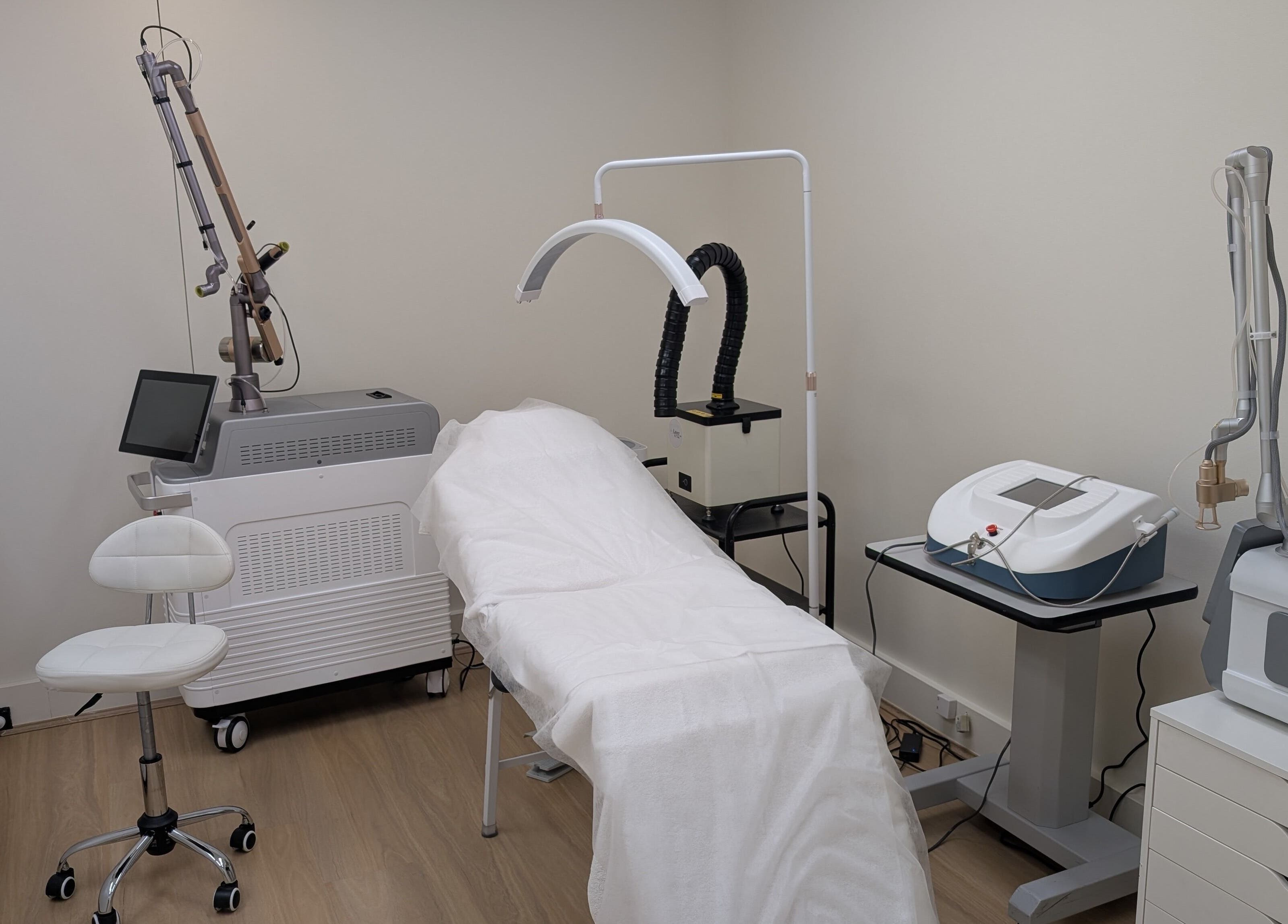 Modern laser treatment room at Laser by Tom, Bondi Junction, New South Wales, AU.
