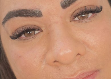 Close-up of expertly styled lashes at Triple Moon Beauty, Mandurah, Western Australia, AU.