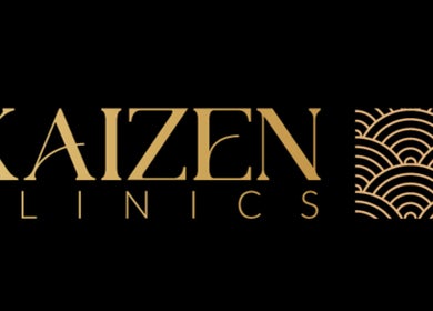 Elegant Kaizen Clinic logo, Dublin, County Dublin, IE, on a sleek black background.