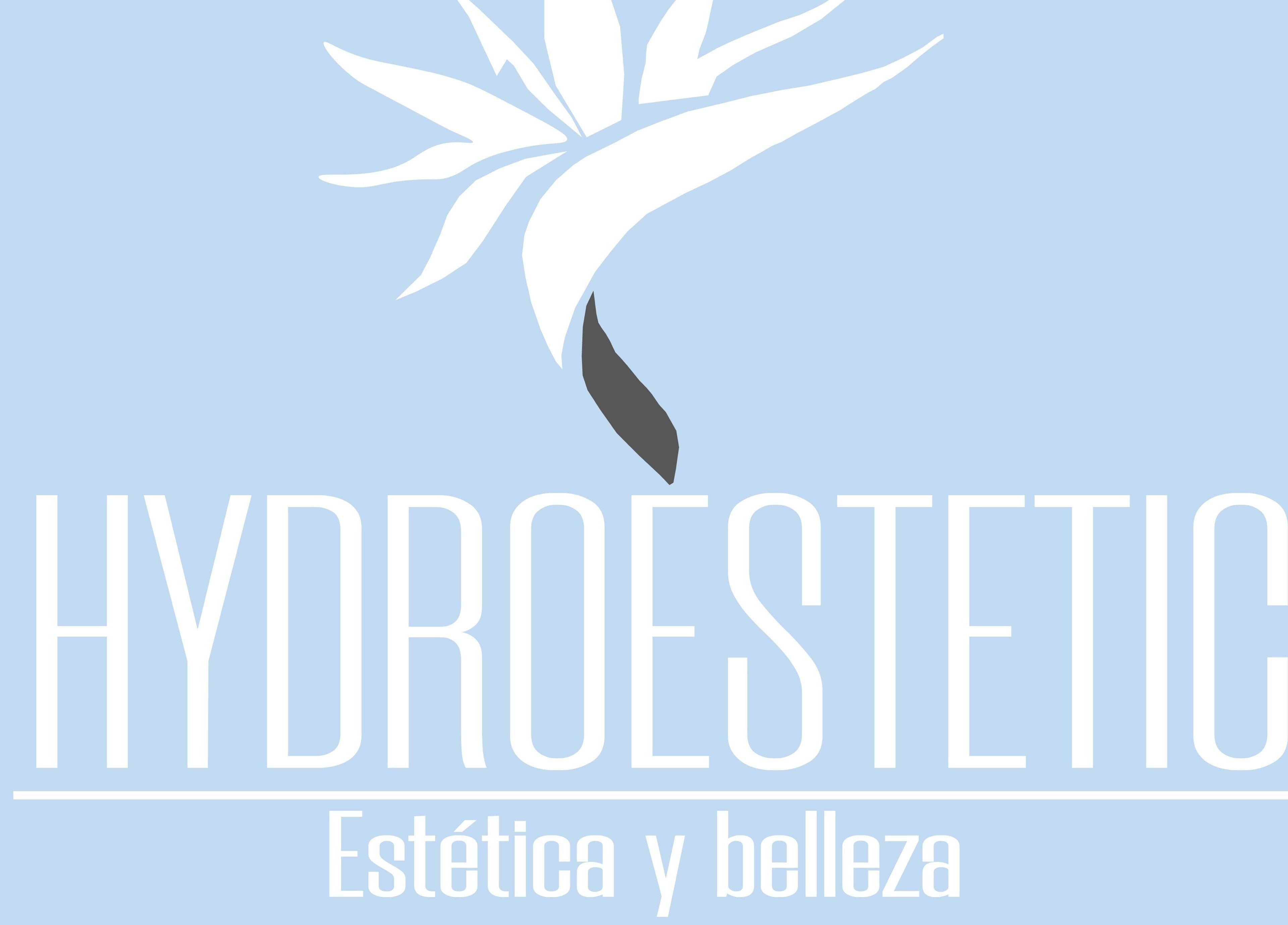 Logotipo de HydroEstetic en València, Comunidad Valenciana, ES sobre fondo azul claro.
