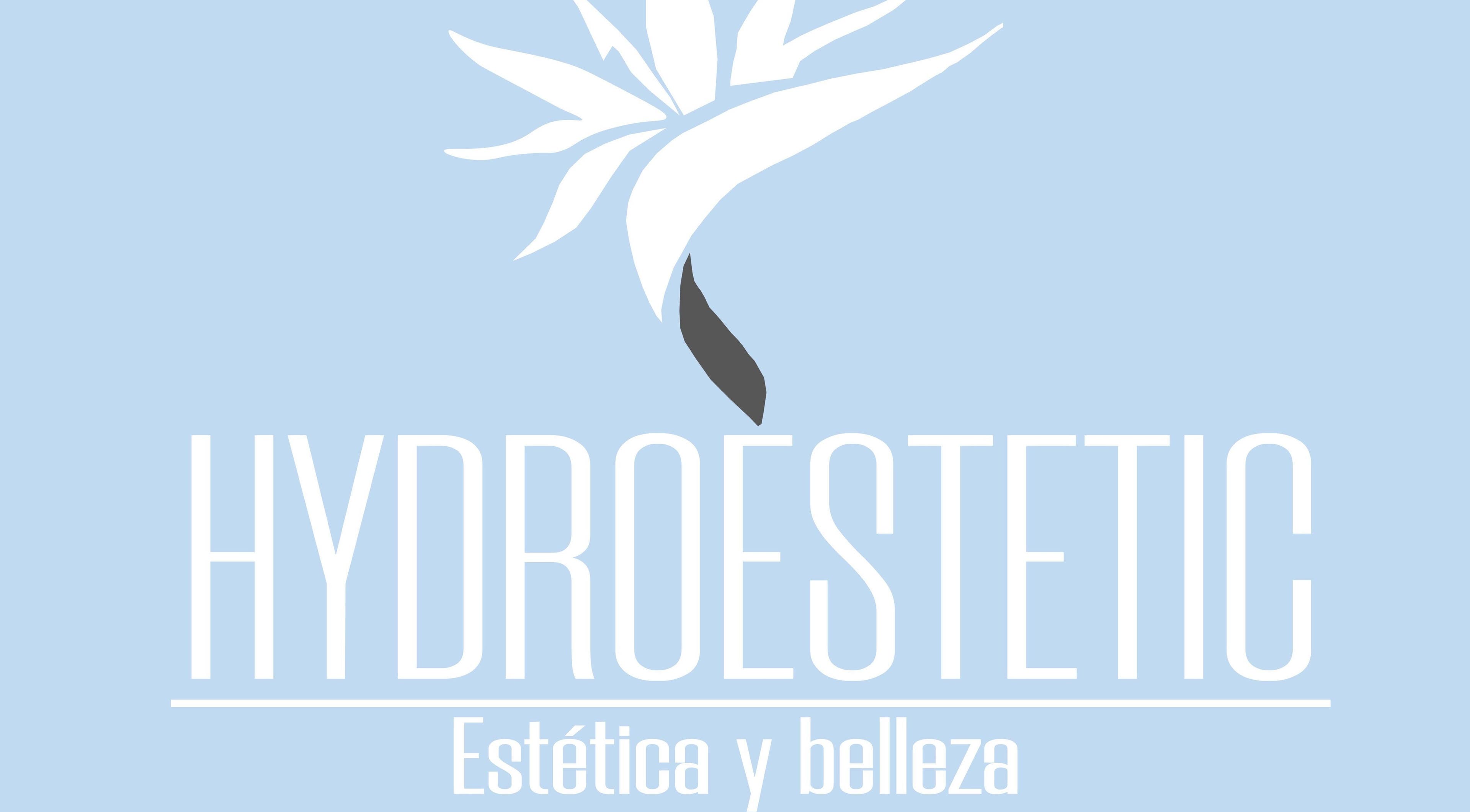 Logotipo de HydroEstetic en València, Comunidad Valenciana, ES sobre fondo azul claro.
