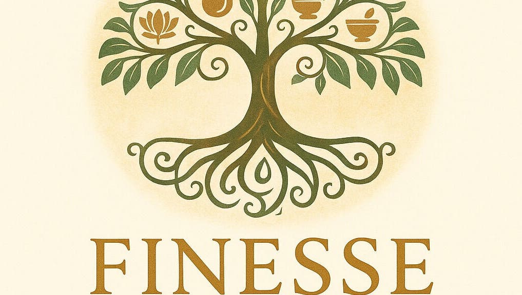 Finesse logo featuring a stylized tree with health symbols in Dunfermline, Scotland, GB.