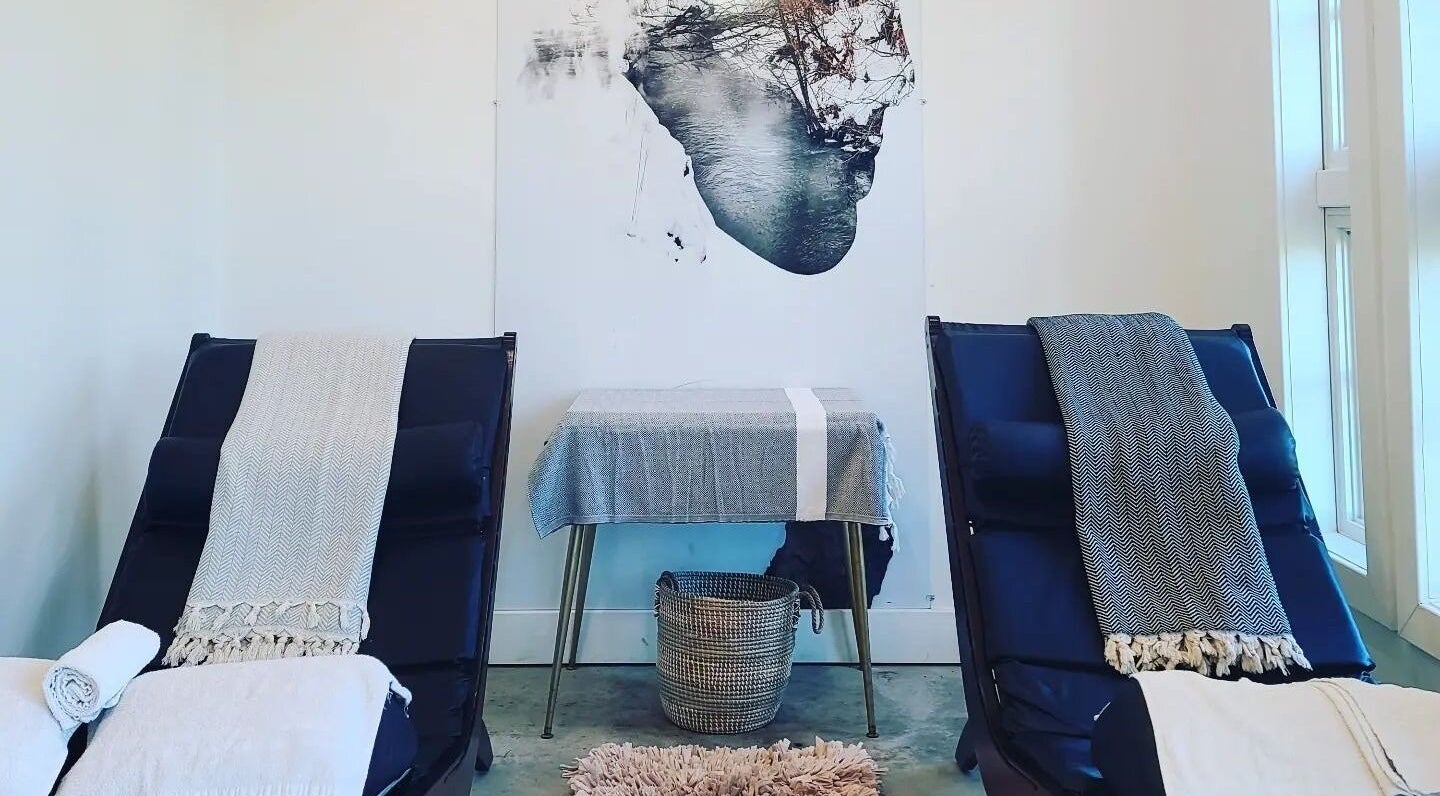 Relaxing loungers at Enrapt Boutique and Spa, Harley, Ontario, CA, offering ultimate comfort and tranquility.