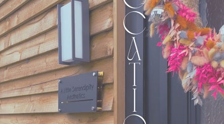 Entrance to Mirabellabymegan, featuring a stylish wreath and sign in Newcastle-under-lyme, England, GB.