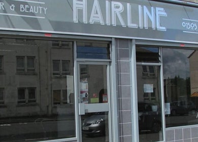 Exterior of Leigh Slattery Hair in Johnstone, Scotland, GB showcasing modern salon design.