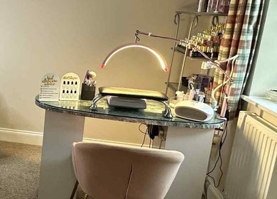 Nail station at Ellies Lash and Nails at The Beauty Cabin, Saint Austell, England, GB.
