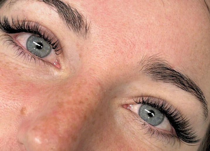 Close-up of enhanced eyelashes at Lash Radiance, Melbourne, Victoria, AU, showcasing lash artistry.