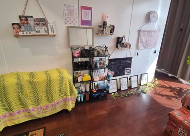 TOKYO LASH (ex E's lashes by Eri) cozy corner with beauty products in Petersham, New South Wales, AU.