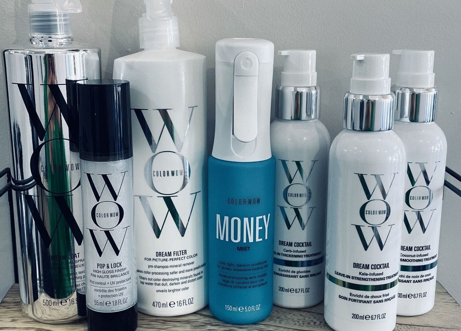 Color Wow hair products displayed at Elle @ Studio Twenty One, Rugby, England, GB enhancing beauty experience.