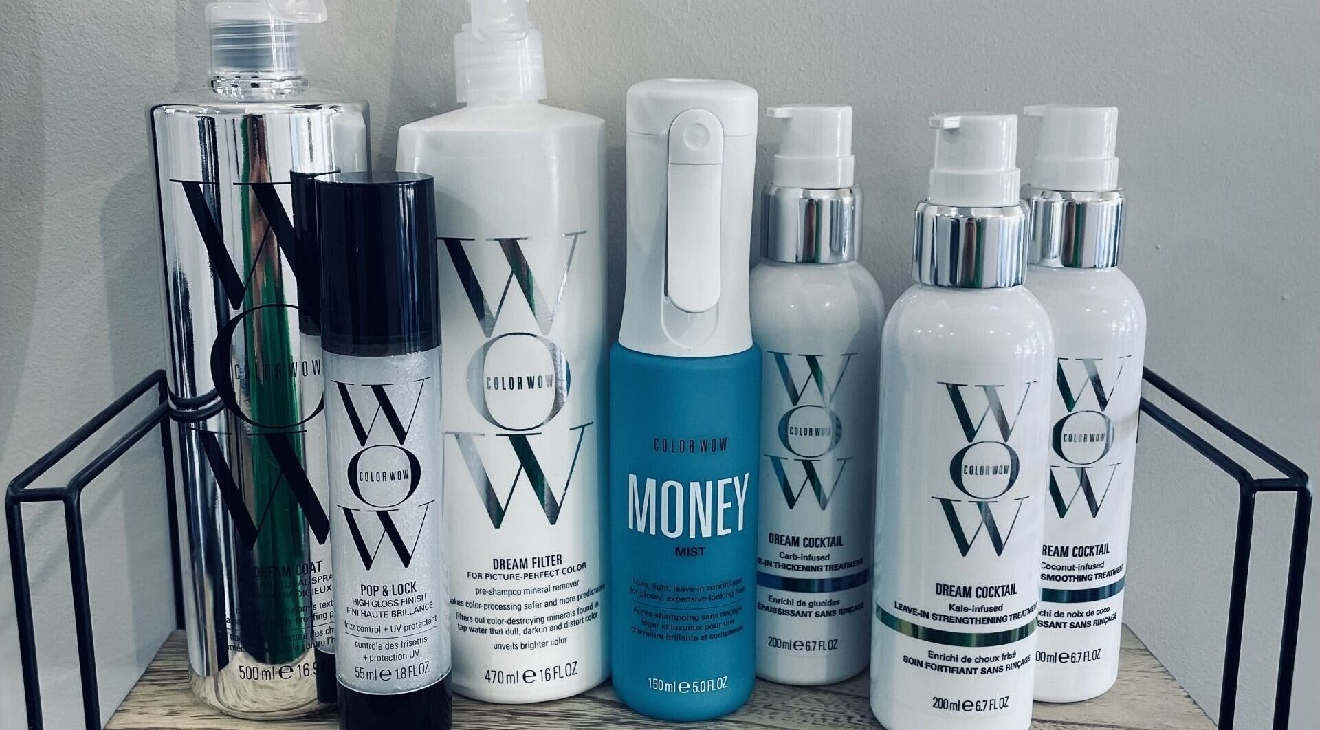 Color Wow hair products displayed at Elle @ Studio Twenty One, Rugby, England, GB enhancing beauty experience.