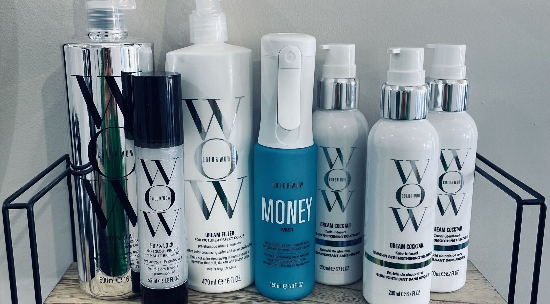 Color Wow hair products displayed at Elle @ Studio Twenty One, Rugby, England, GB enhancing beauty experience.