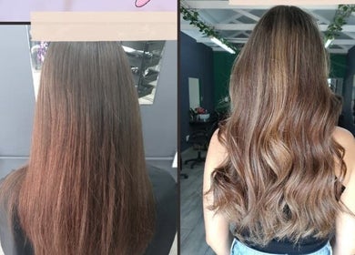 Transformative hair treatment at Nails By Riska ° Hair by Megs, Potchefstroom, North West, ZA. Stunning wavy hairstyle.