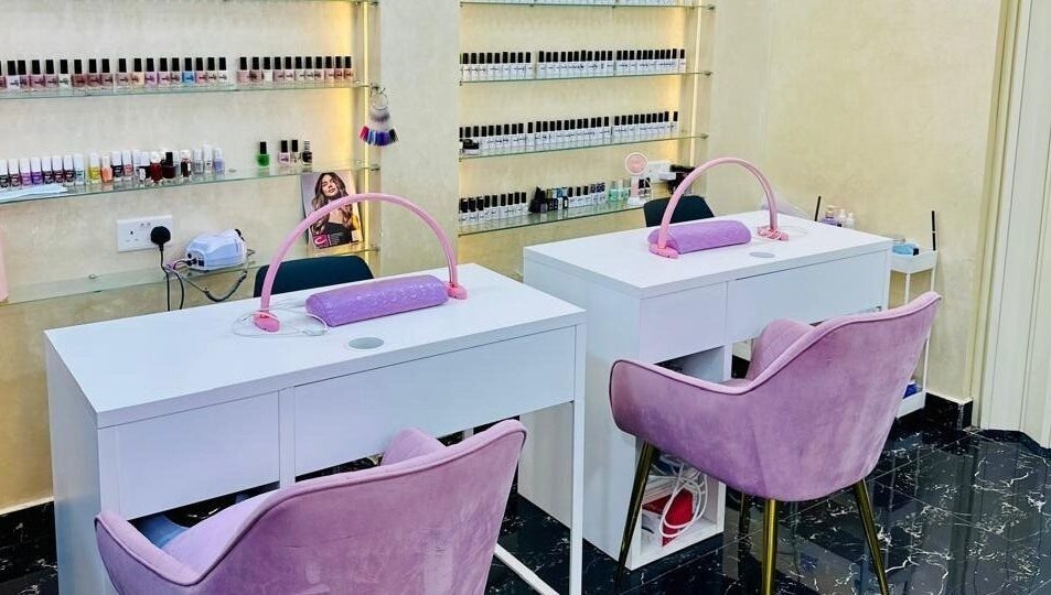 Chic nail stations at Samiha Alsarraj Ladies Salon in Sharjah, Sharjah, AE for a luxurious manicure experience.