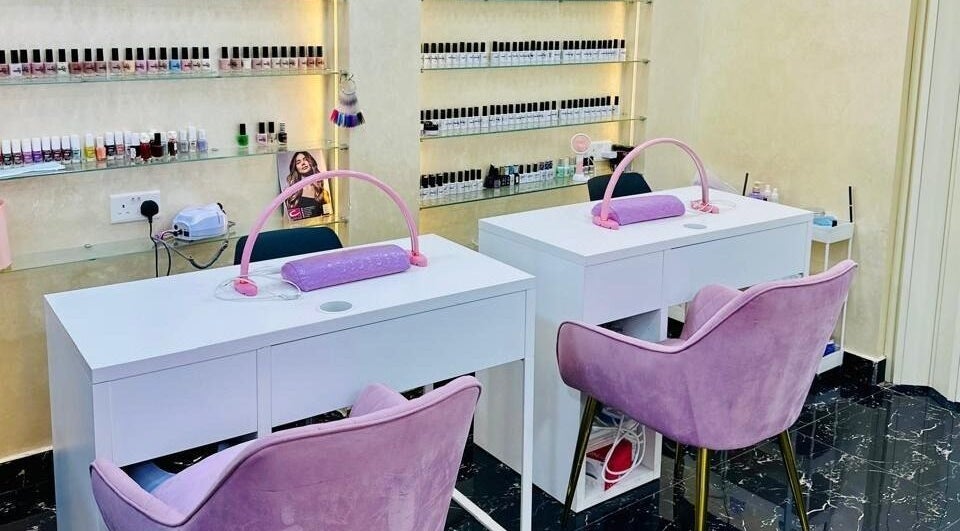Chic nail stations at Samiha Alsarraj Ladies Salon in Sharjah, Sharjah, AE for a luxurious manicure experience.
