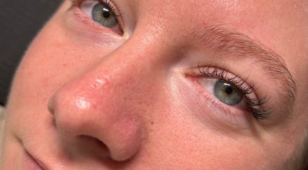 Close-up of expertly styled eyelashes at Anna Louise Beauty in Devizes, England, GB.