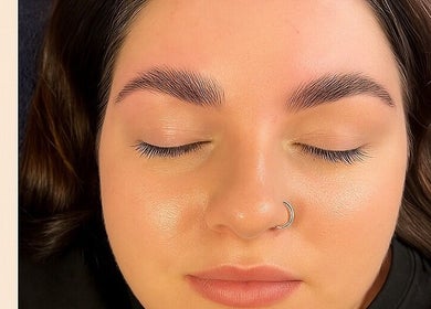 Perfectly shaped brows at Lumina Beauty Salon, Whittlesey, England, GB showcasing expert beauty care.