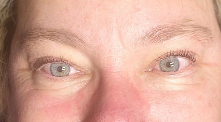 Close-up of radiant eyes with enhanced lashes at Lumina Beauty Salon, Whittlesey, England, GB.