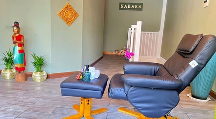 Relaxation chair and Thai decor at Nakara Thai Massage Folkestone, Kent, Folkestone, England, GB.