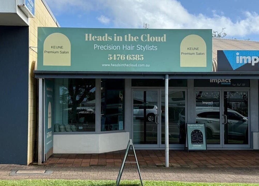 Heads In The Cloud salon exterior in Buderim, Queensland, AU showcasing precision hair stylists.