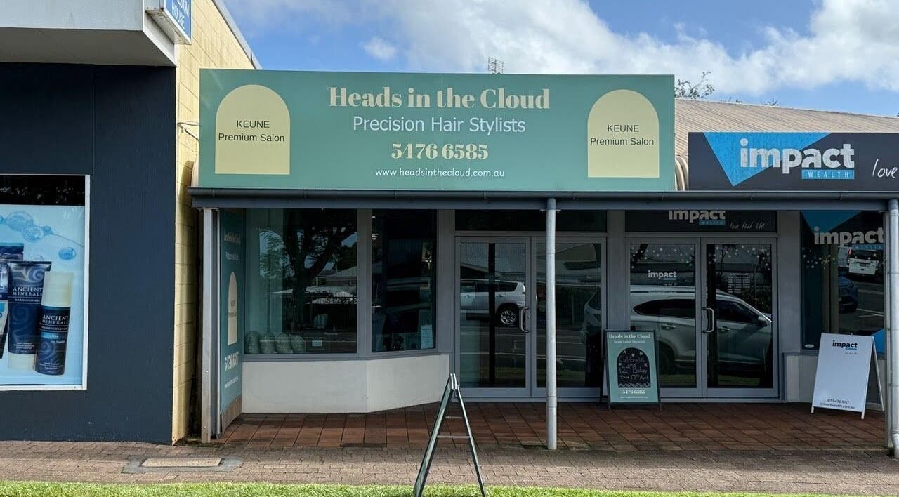 Heads In The Cloud salon exterior in Buderim, Queensland, AU showcasing precision hair stylists.