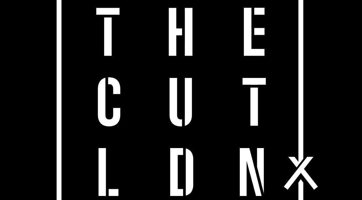 Stylish logo of The Cut LDN - Fulham, located in London, England, GB, with bold black and white design.