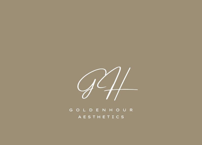 Golden Hour Aesthetics logo in Derby, England, GB on a beige background.