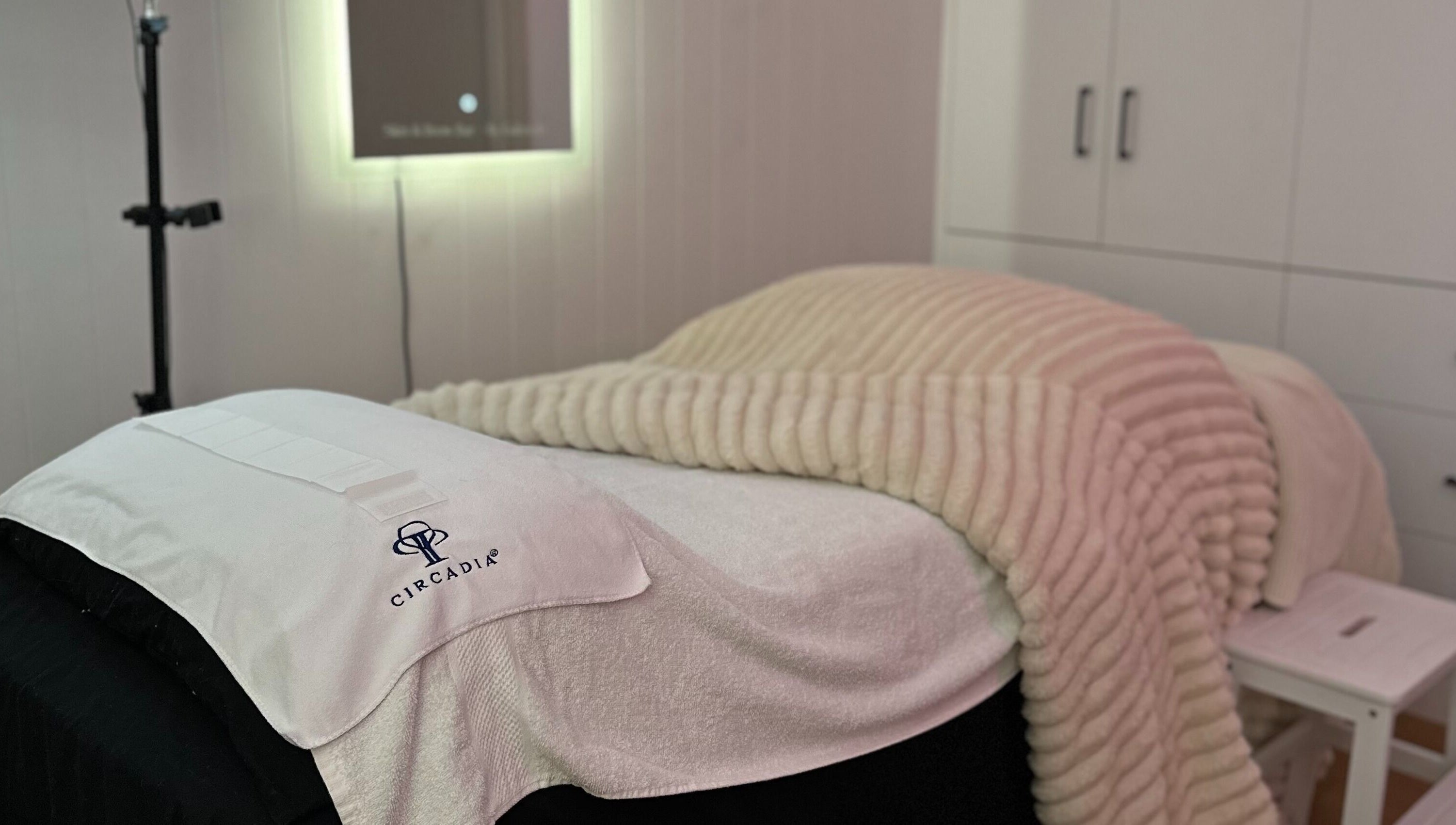 Relaxing treatment bed at Skin and Brow Bar By Gabrielle, Portsmith, Queensland, AU.