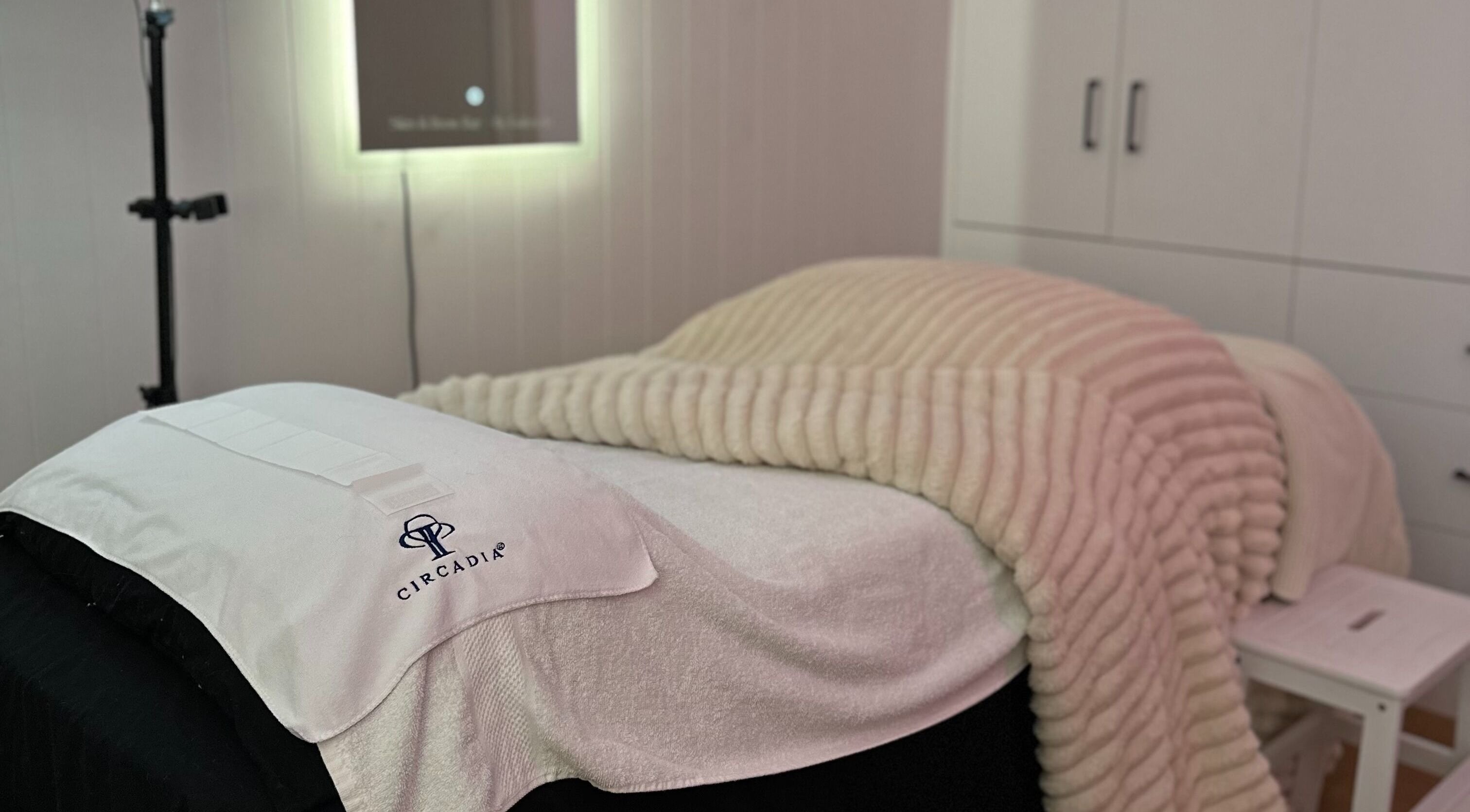 Relaxing treatment bed at Skin and Brow Bar By Gabrielle, Portsmith, Queensland, AU.