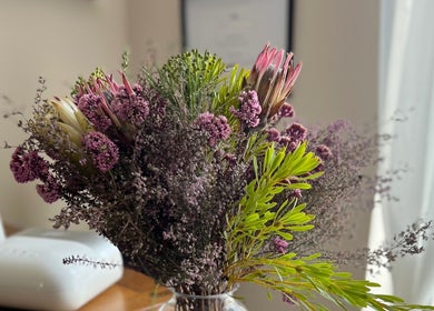 Vibrant floral arrangement at Solely Elegant, Thornaby, England, GB, enhancing a serene, modern ambiance.